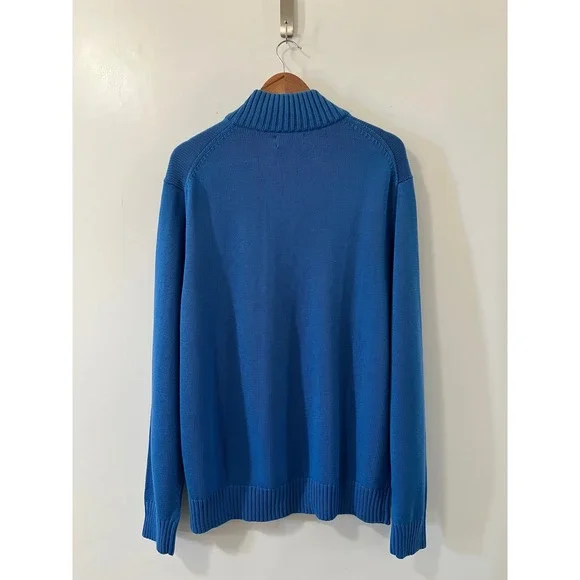 Polo Ralph Lauren Quarter Zip Sweater Pullover Knit Blue Menswear XL - Picture 8 of 11